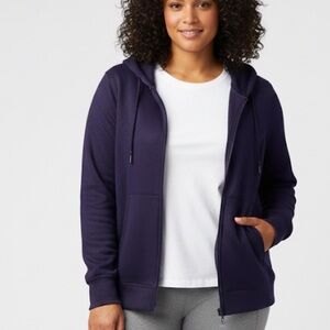 PENNINGTONS ACTIVE ZONE Purple Metallic Zip Up Hoodie 1X